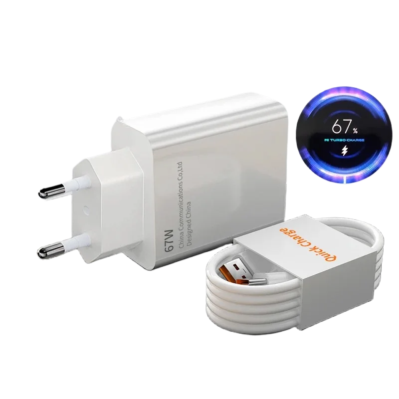 67W USB Fast Charger with Quick Charge Type C Cable
