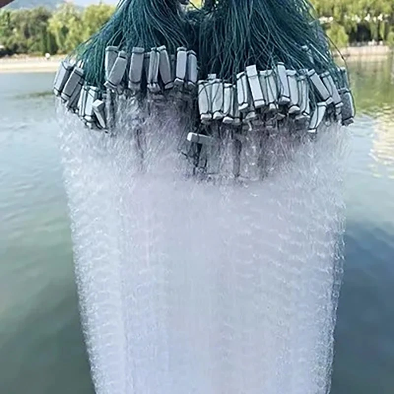 30m Fischernetz 3-lagige Fisch netz falle weiße Seide Kiemen netz Netz gerät Outdoor-Angel geräte Werkzeuge 1,5 m hohe Fischernetze – Detail 7