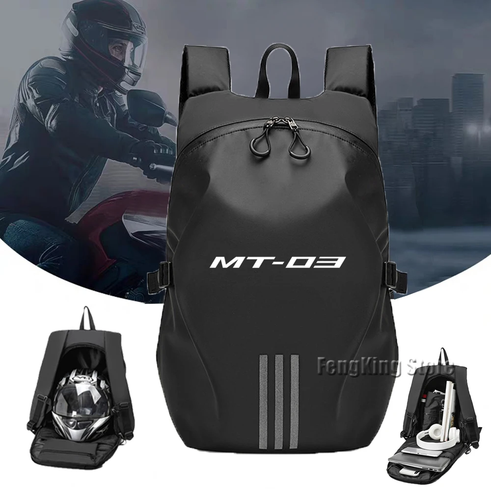 For YAMAHA MT03 MT10 125 MT125 FZ-10 FZ6R Knight backpack motorcycle helmet bag travel equipment waterproof large capacity