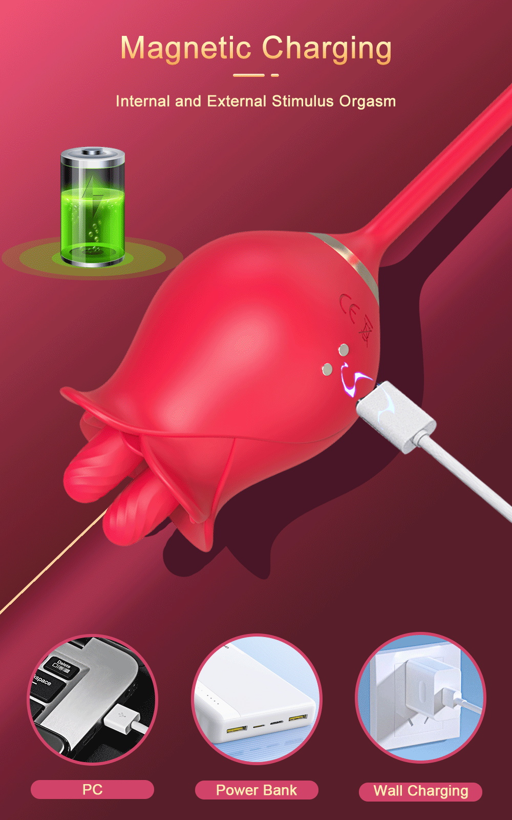 Keele lakkumise tõukav vibraator naistele G-punkti 3-in-1 kliitori stimuleerimiseks ja nibude masseerimiseks täiskasvanutele naistele Rose_voghion.com