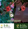5PCS Solar-Powered Hanging Metal Ladybug Light  Garden Decor  Lady Sculpture with Bouncy Springs Summer Outdoor Art Decorations 3