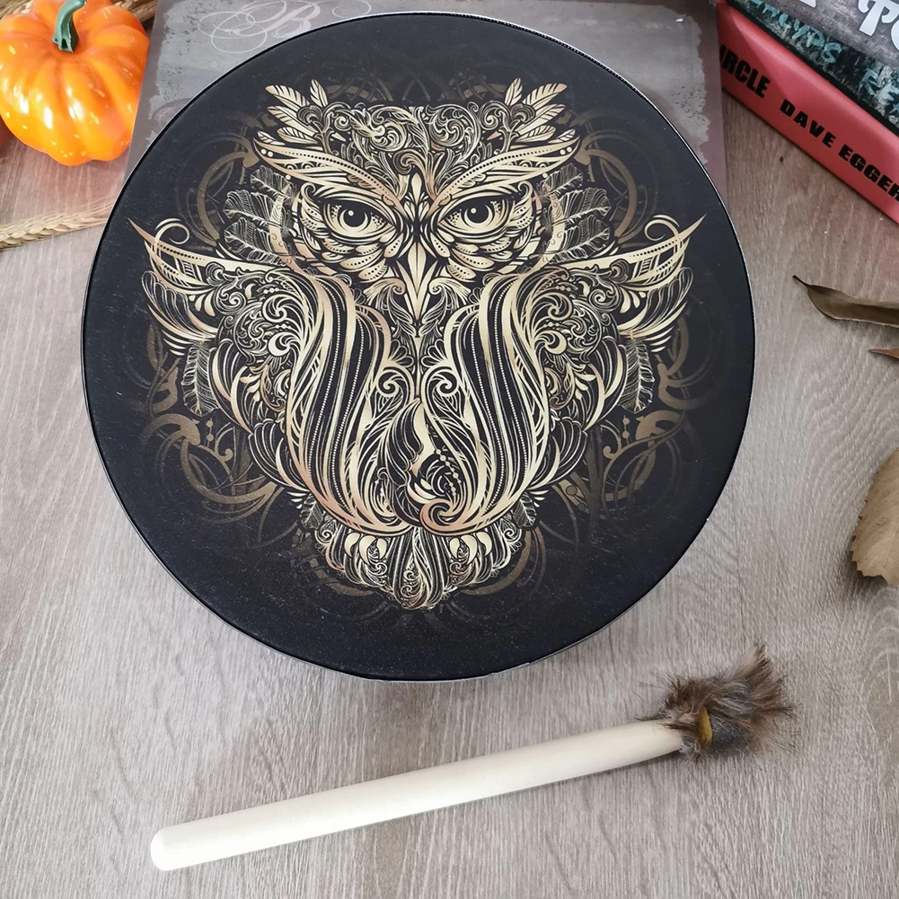 Alchemical Moon Drum Handmade Crafts Decoration Drum Desktop Ornament Sound Healing Tool for Spiritual Music Meditation