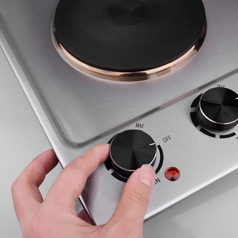 Houselin Double Cooktop Electric Stove,1500 Watts Electric Hot Plate, emperature Controls, Power Indicator Lights,Easy to Clean