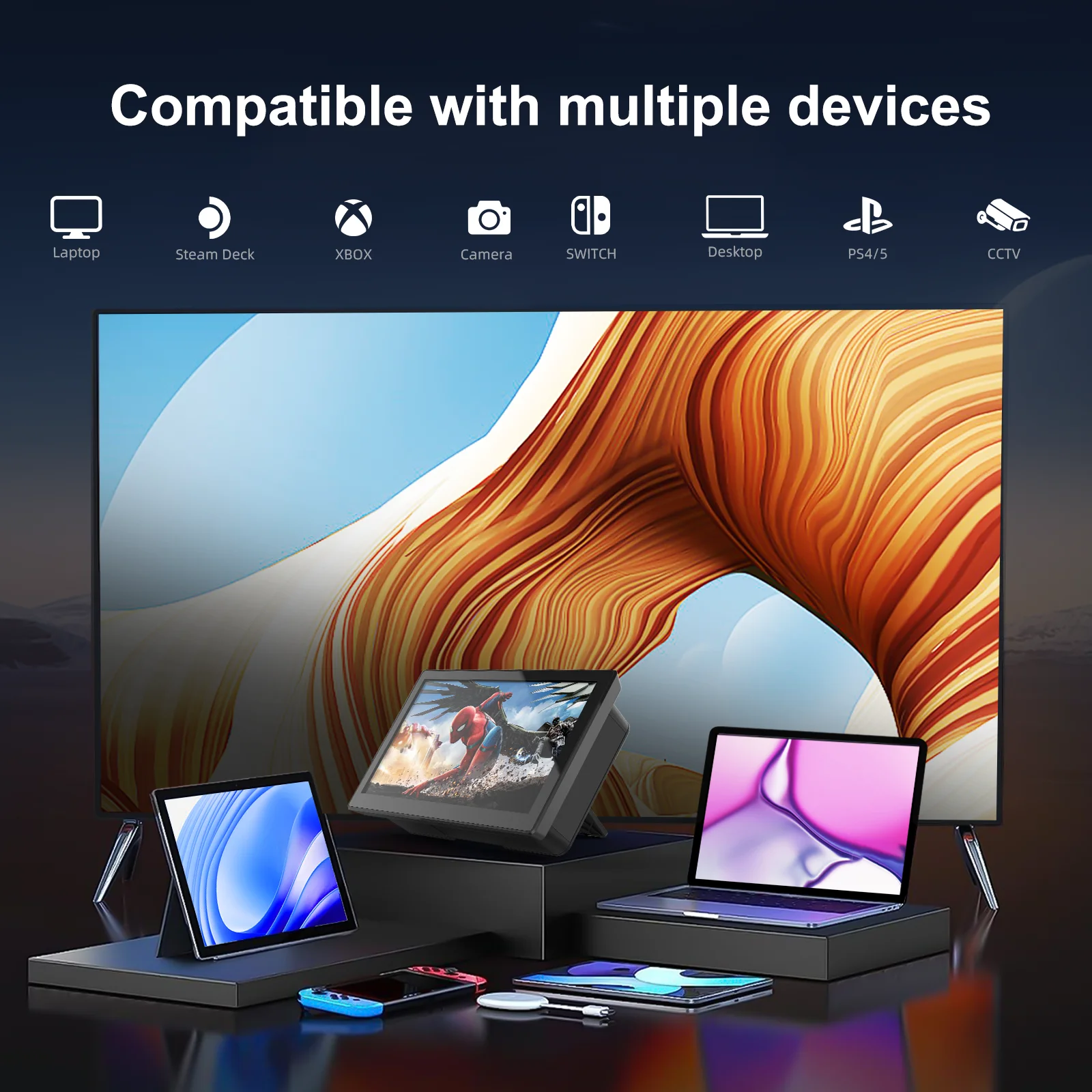 Unew 8인치 터치 모니터 1280x800 16:10 와이드스크린 HDMI DIY 프로젝트 및 터치스크린 디스플레이용 팬 스피커 내장