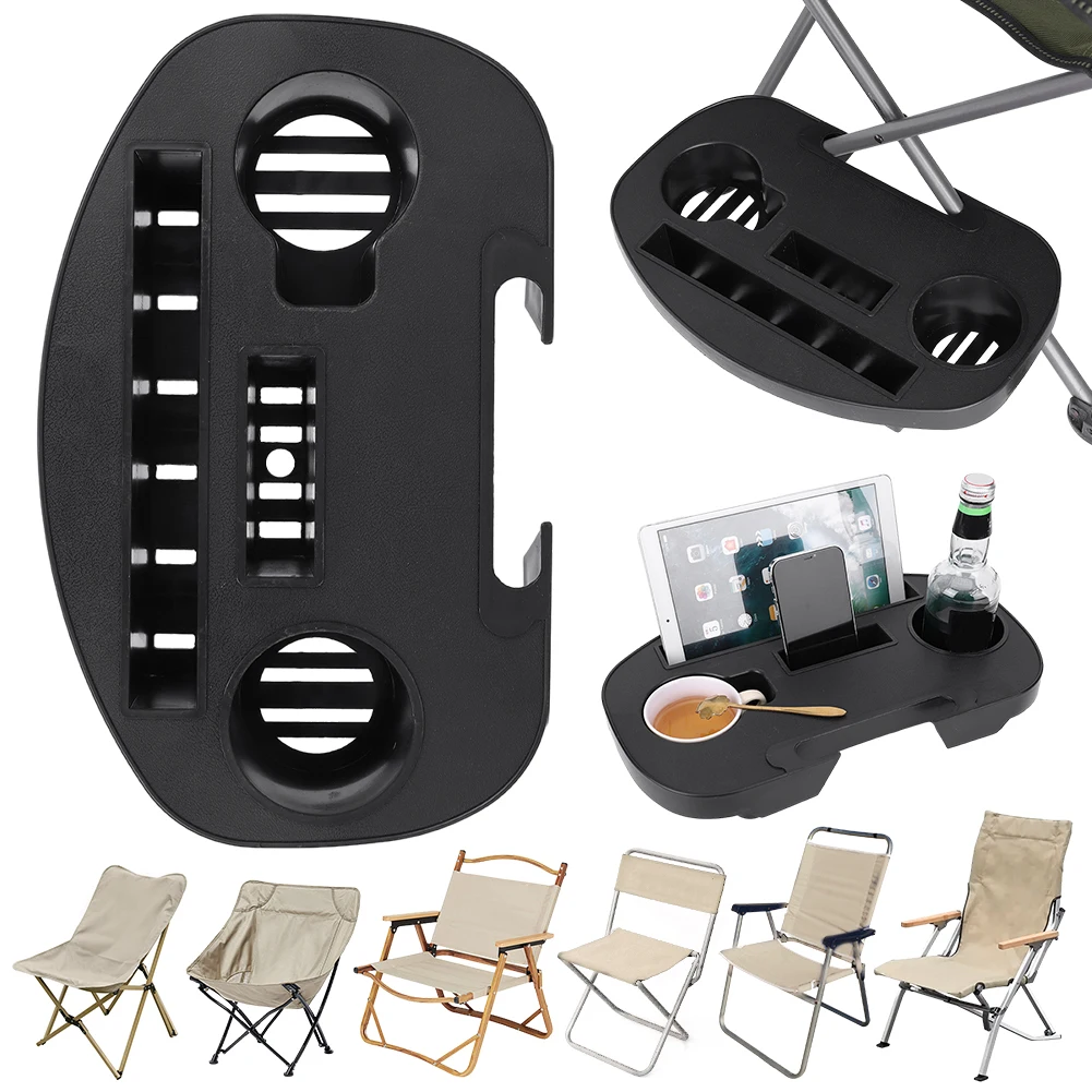 Tablette latérale avec emplacement téléphone pour chaise pliante portable multifonction camping pêche