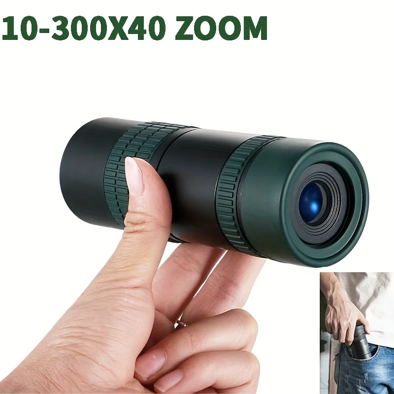 

10-300x40 Portable HD Monocular Telescope, Waterproof And Fog-proof Durable Telescope For Outdoor Travel