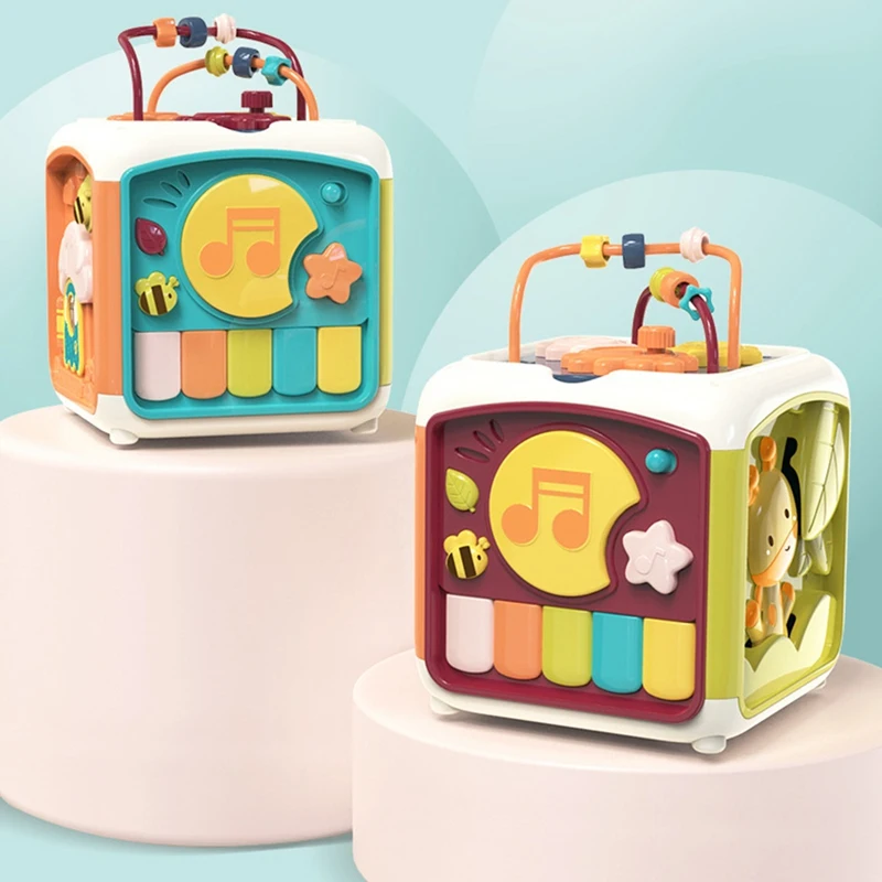 

Детские игрушки для активного отдыха, квадратная коробка, форма, подходит для развития младенцев, развивающий занятый квадратный барабан на 24 месяца, Прямая поставка