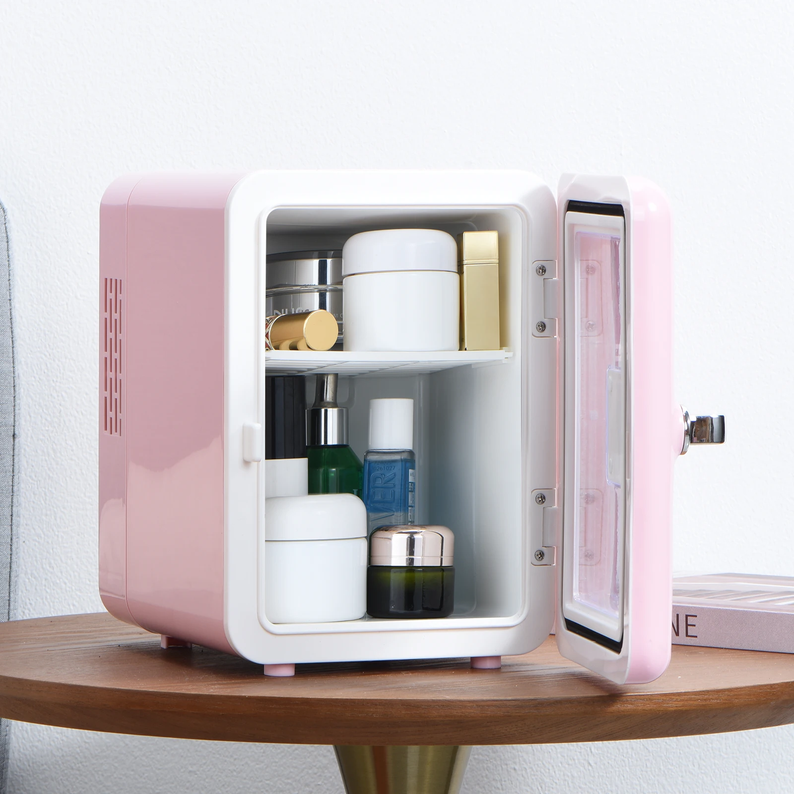 iceBlue 4L/6Can Multifunctional Low Noise Mini Refrigerator Warmer Cooler Makeup Skincare Portable Fridge with Visible Window 3 iceBlue 4L/6Can Multifunctional Low Noise Mini Refrigerator Warmer Cooler Makeup Skincare Portable Fridge with Visible Window 3