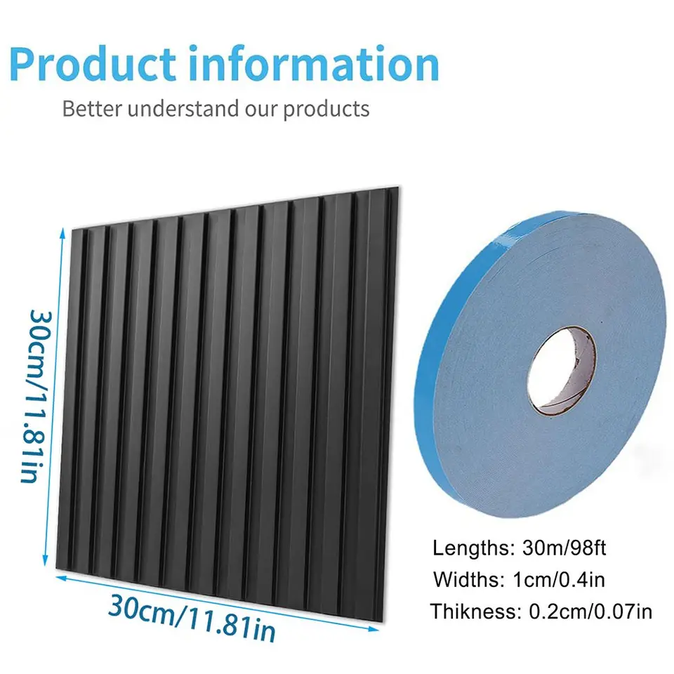 KUUJOJO 3D Slat Wall Panel,3D Fluted Textured Panel Decorative Wall Panel  For Home Office Restaurant New Look - AliExpress, image size:960x960