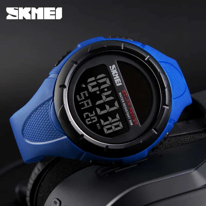 SKMEI 1405 Solar For Power Enviormentally Alarm Male Clock reloj hombre Men Luminous Watches  Sport Digital Mens Wristwatches 4
