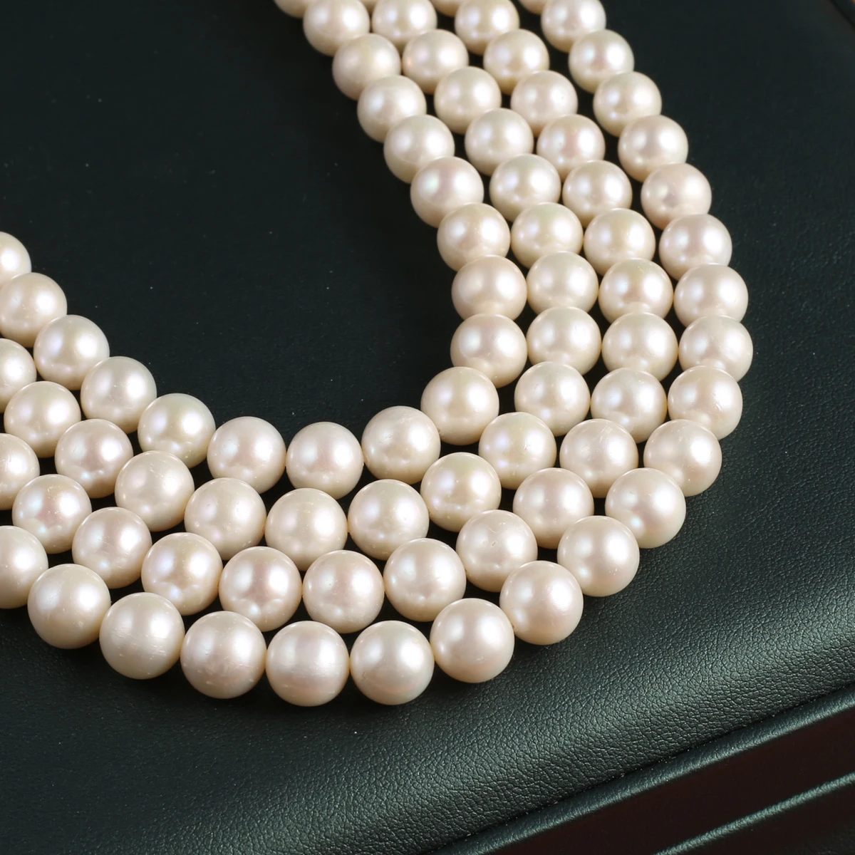 White Natural Freshwater Pearl Punch Beads 9-10mm Jewelry Making DIY Wedding Necklace Bracelet Accessories Elegant Jewelry 36CM