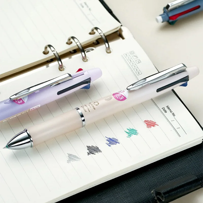 Pilot Dr. Grip 4+1 Multi-Function Pen Gel Pen 4-Color 0.3/0.5mm Mechanical Pencil Acro Ink Stationery for School & Office