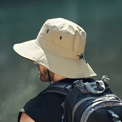 Men's Outdoor Sunshade Summer Bucket Hat with Wide Brim - 58 - 60cm (NZ151Khaki)