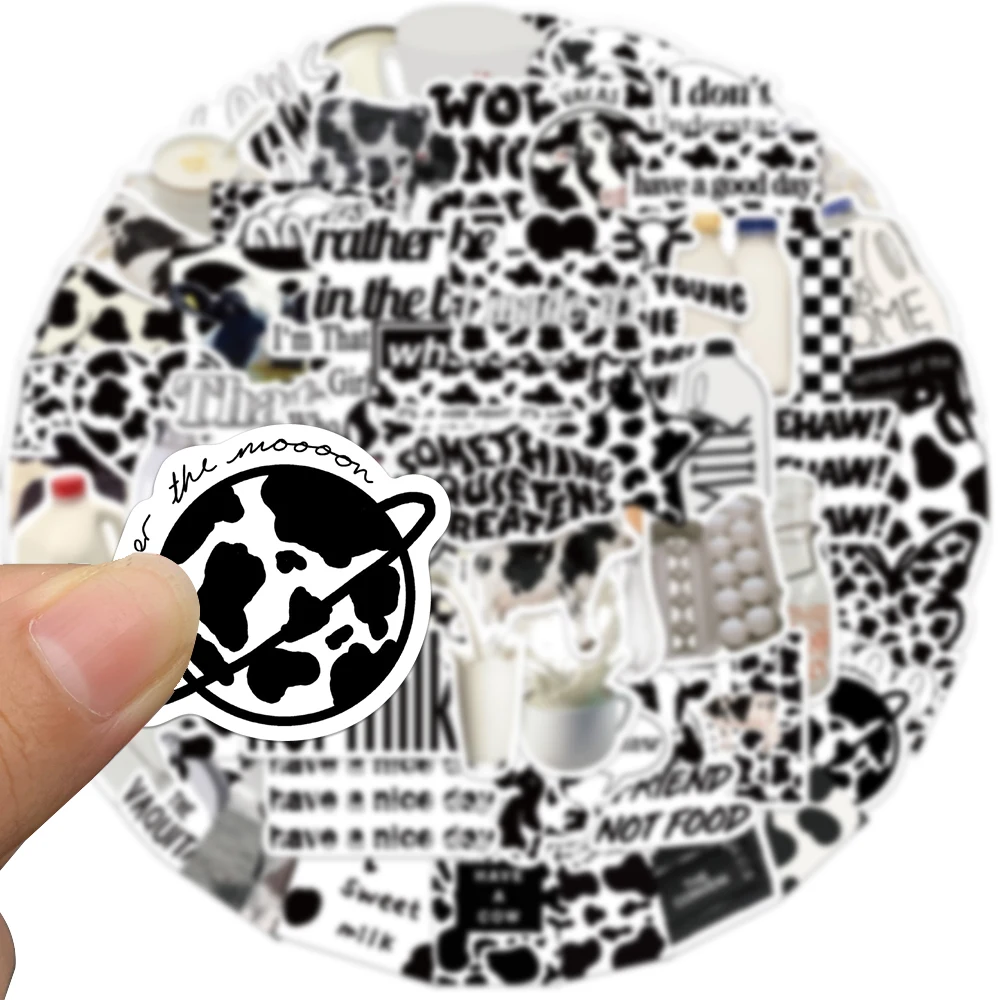 65PCS Cute Black and White Cow Graffiti Stickers Waterproof DIY Decorative  Suitcase Laptop Scrapbook Kids Gift Toys Decal - AliExpress