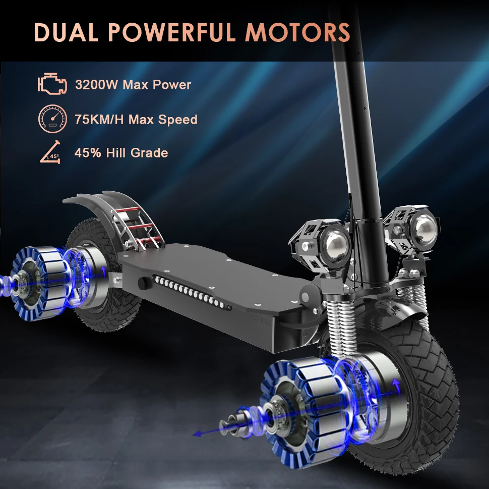 75KM/H Electric kick scooter 60V 48V 1300-3200W 10 inch Fat Tire Foldable Waterproof Electric Scooters Adults EU Warehouse 2