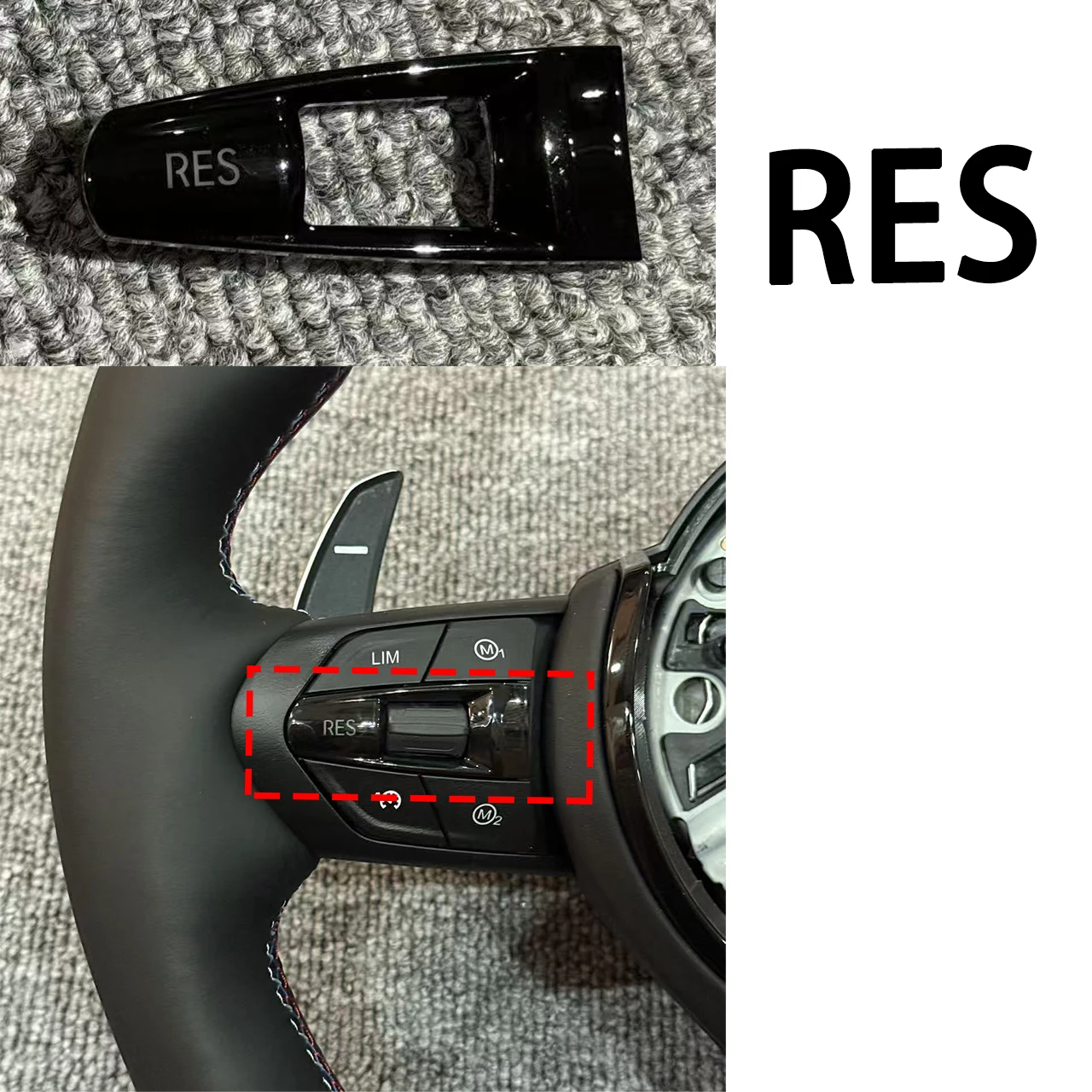 Sleek Black Steering Wheel Control Buttons