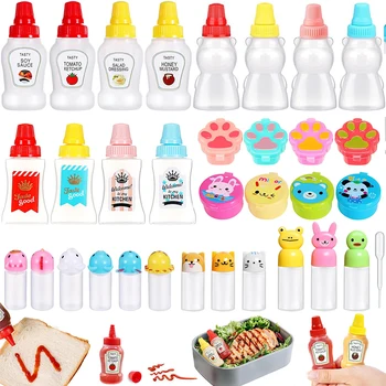 Mini salse bottiglie di ketchup plastica per bambini insalata miele senape contenitore contenitore per condimenti portatile bottiglia da spremere accessori per il pranzo 1