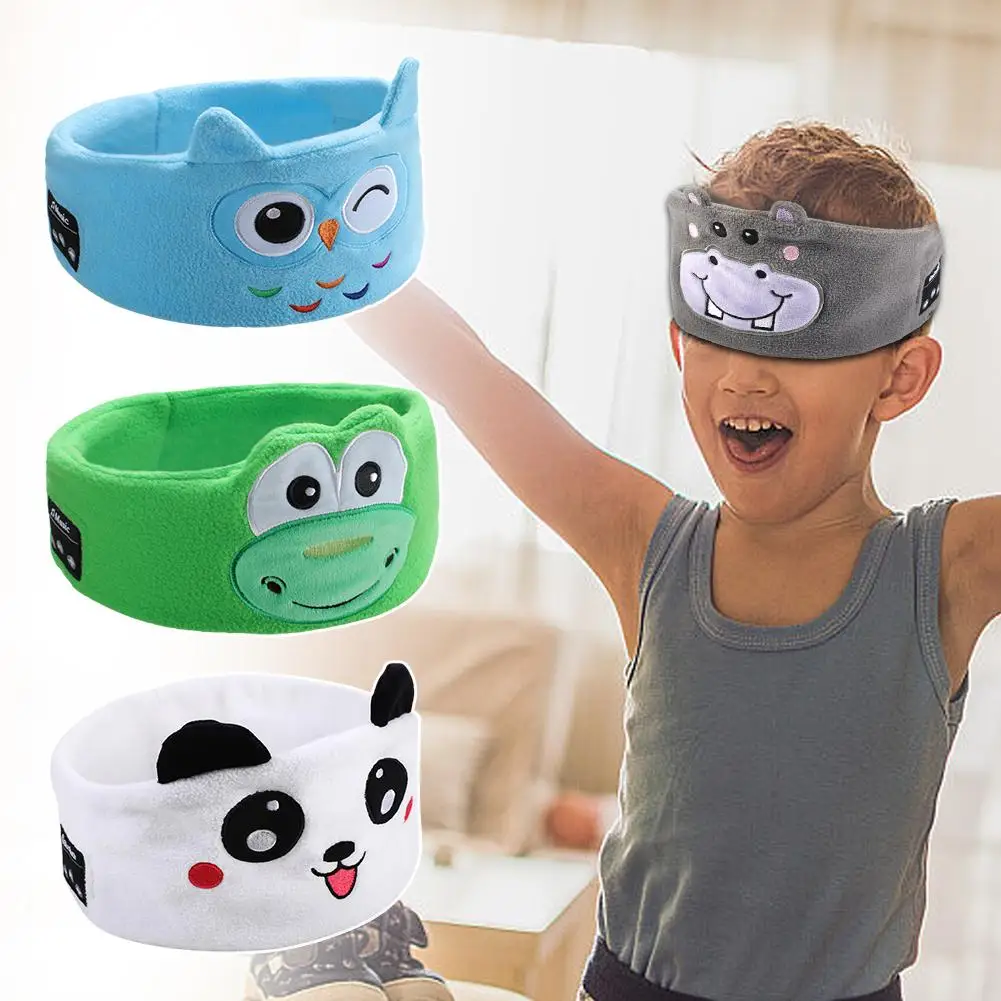 Kid Bluetooth Headphone Sleep Mask Bluetooth 5.0 Stereo Music Player Support Handsfree Soft Music Headband For Children Gifts 4