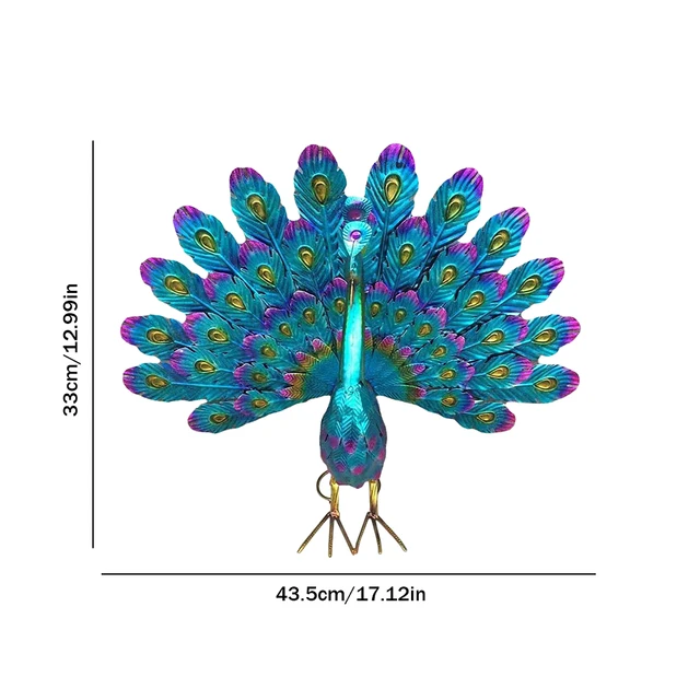 Páva Gyönyörű Szobor Kerti Dísz Vas Kézműves Vízálló Tökéletes Ajándékok A Kültéri Beltéri Udvarra - Image 6