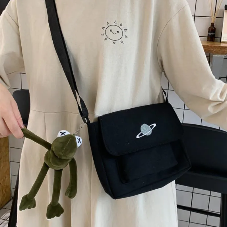 

Canvas Diagonal Crossbody Bags Youth Small Handbags Shoulder Bag Fashion Women Messenger Bag Global Vertical Ladies Pouch Purses