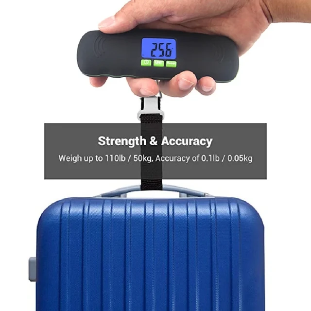 110lb/50kg Portable Digital Luggage Scale LCD Display Backlight Baggage  Scale Electronic Hanging Travel Suitcase Luggage Scales - AliExpress