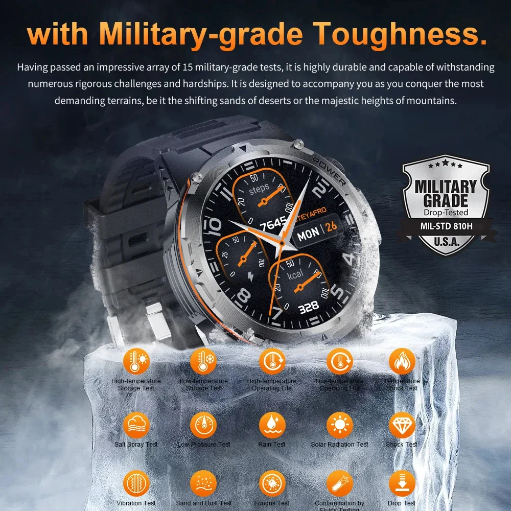 New 3ATM Waterproof Outdoor 365nm UV+ infrared GPS Track Smart Watch 1.39-Inch AMOLED Screen 500 Mah BT Call Watches For Xiaomi 6