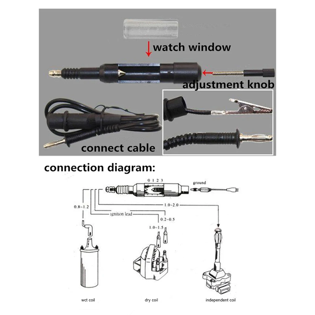 Spark Plug Tester Car Diagnostic Tool Universal Car Spark Plug Tester Ignition Coil Detector Diagnostic Automotive Car Repair Tool Auto Ignition System Test tool