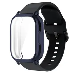 Premium Protector Case with Breathable Sport Band - Full Cover Screen TPU Soft Shell - Redmi Watch 5 Lite (Black - MidU)