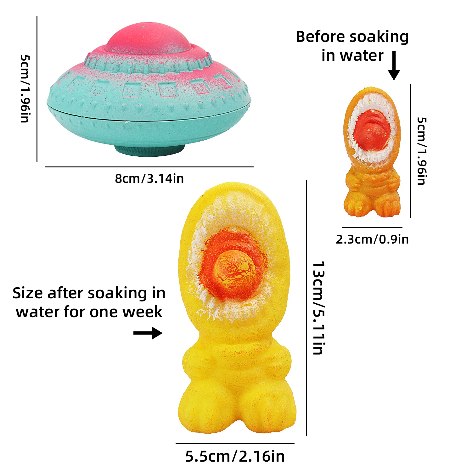 New and unique alien flying saucer hatching toy, soaked in water to expand, children's puzzle early education toy