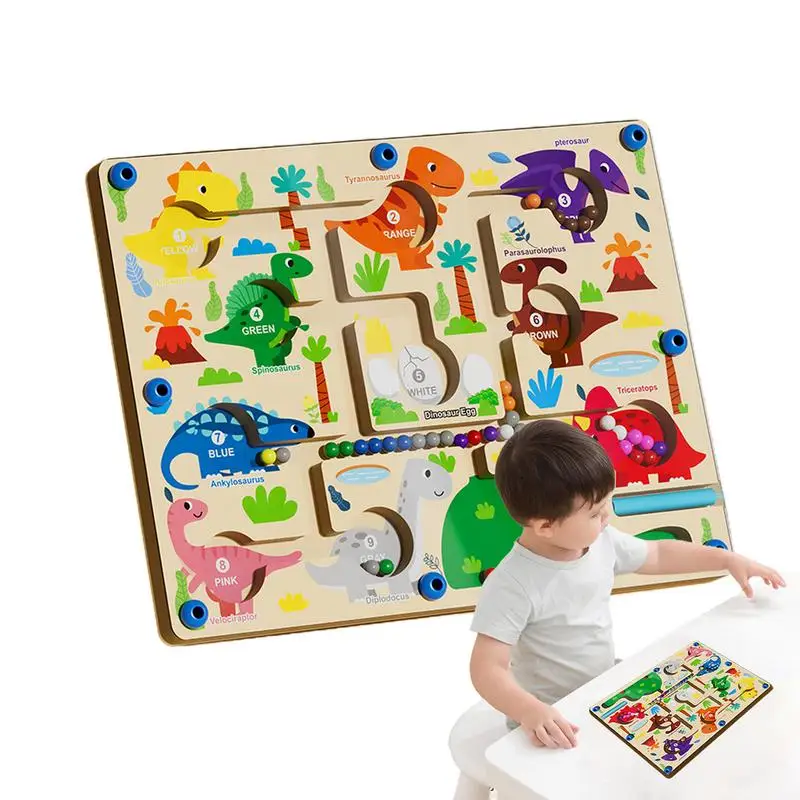 

Магнитная палочка, лабиринт с цифрами, дизайн динозавра, обучающие игрушки для малышей, магнитный лабиринт, головоломка, игра, деревянные игрушки-лабиринт с животными