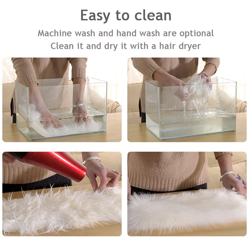 30x40cm Small Size Heart Shaped Fluffy Rug Shaggy Faux Wool Carpet Sofa Cushion Living Room Bedroom Decorative Floor Mats floor mat shaggy rugs