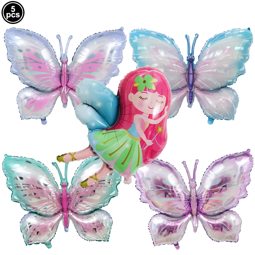 20-Pack Pink Bow Butterfly Foil Balloons - 16 Inch Mylar Balloons For Birthday Parties & Baby Showers