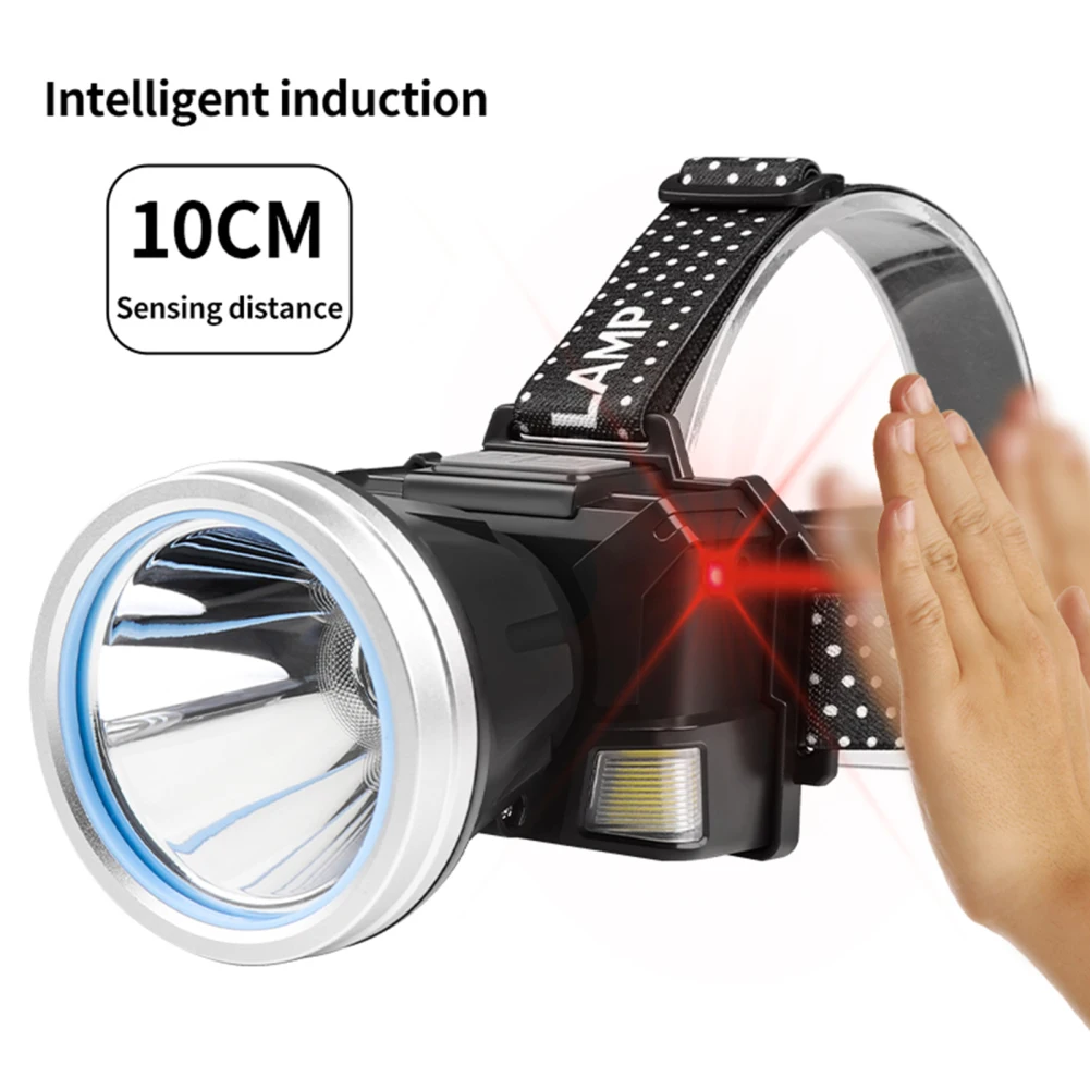

LED Headlamp 30W Strong Light Rechargeable Sensing Headlight IPX4 Waterproof Adjustable Headlamps For Outdoor Camping Fishing