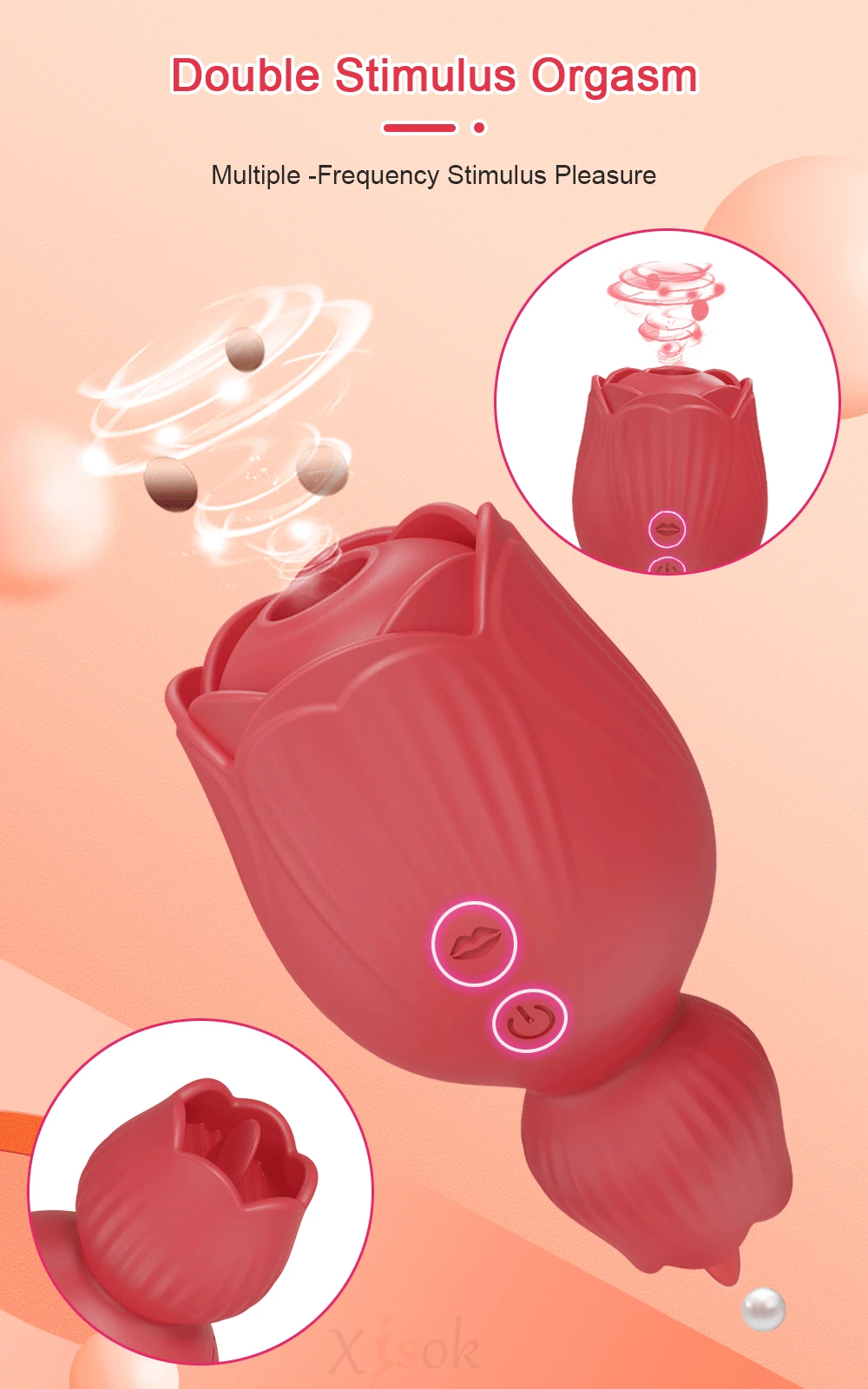 Rose Sucking Vibrator for Women Clitoral Stimulator Tongue Licking Oral Nipple Sucker Powerful Vacuum Vibration Adult Sex Toys