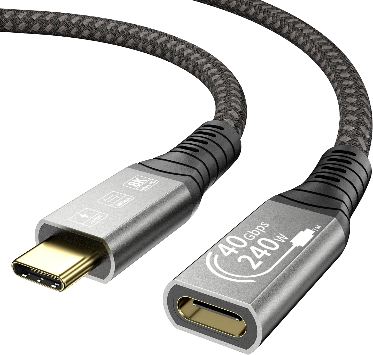 Adattatore USB C A Forma Di U 40Gbps, Prolunga Angolare 180 Gradi USB 4 Tipo C Maschio-femmina, Supporta Ricarica PD 100W E Video 8K 60Hz Per Laptop, Tablet E Smartphone - 5