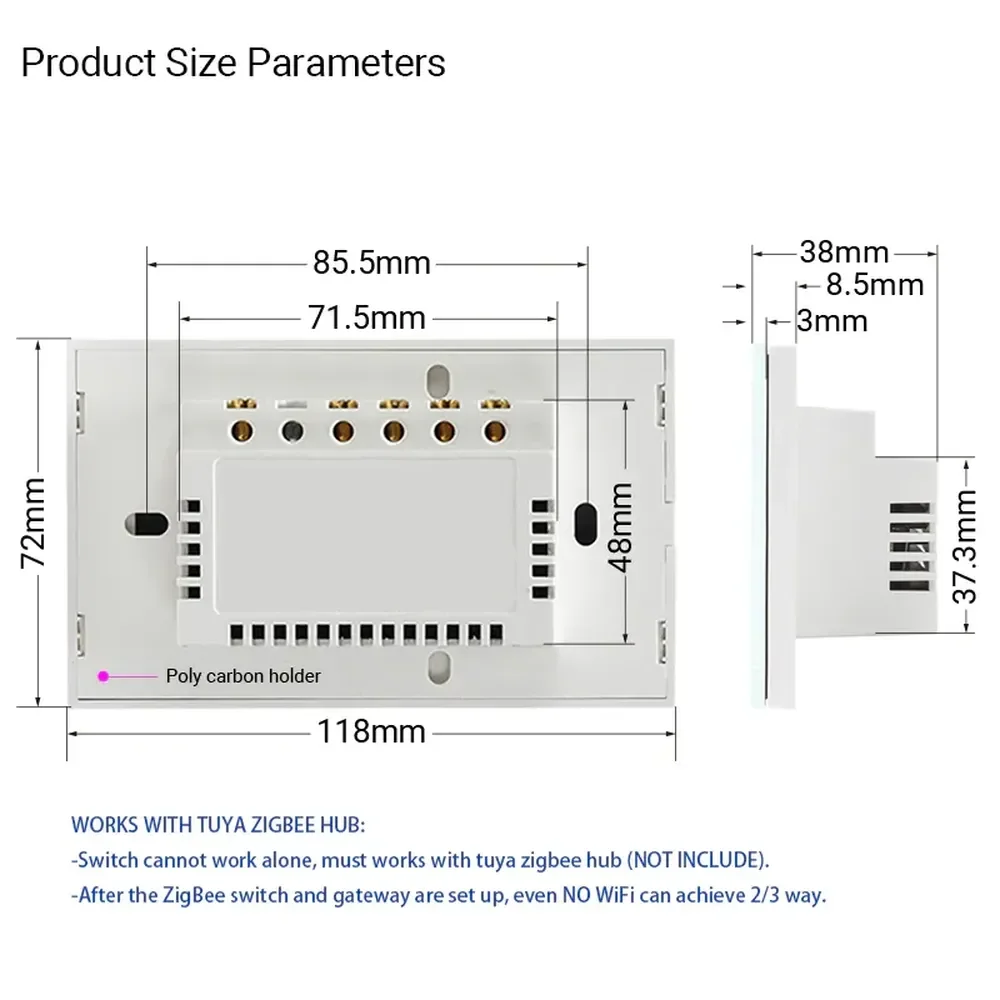 interruptor de luz parede inteligente zigbee 01