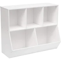 Kids Bookshelf, Bookcase Footboard, Toy Storage Cubby, Children's Toy Shelf, 35.4" L Toy Storage Cabinet, Fit for Children's 1