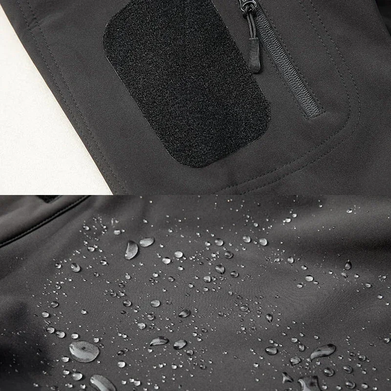 Men's Tactical Jackets Warm Soft Shell Hooded Coat Combat Suits Hiking Camping Climbing Pants Men Hunting Clothes Wear-resisting 3