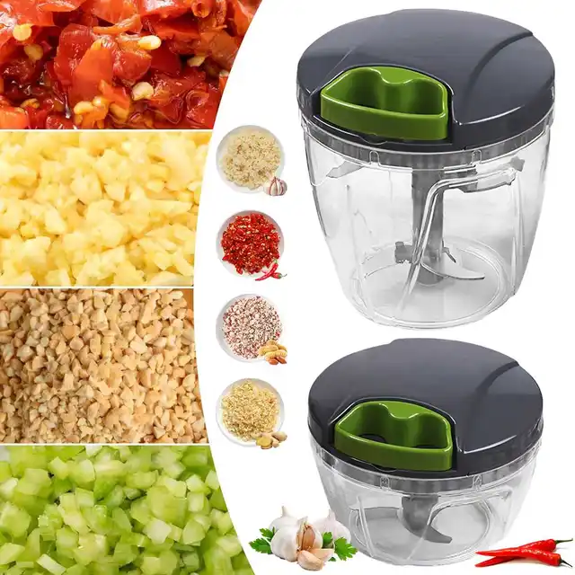 600/1000ml Manual Food Chopper Hand Pull String Vegetable Cutter Onions Garlic Chopper Fruits Herbs Nuts Kitchen Food Processor 1