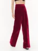 Summer Women Pants Solid Color Chic French Stylish Velvet Wide Leg Pants Autumn Female Trousers Office Lady Trendy Outfit C4916 4