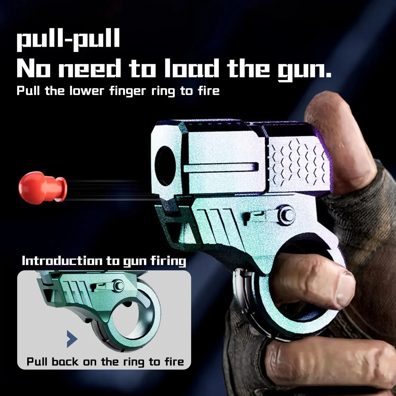 Decompression Toy Agent Golden Finger Shell Throwing Gun Toy Decompression Mini Metal Launcher Birthday Gift
