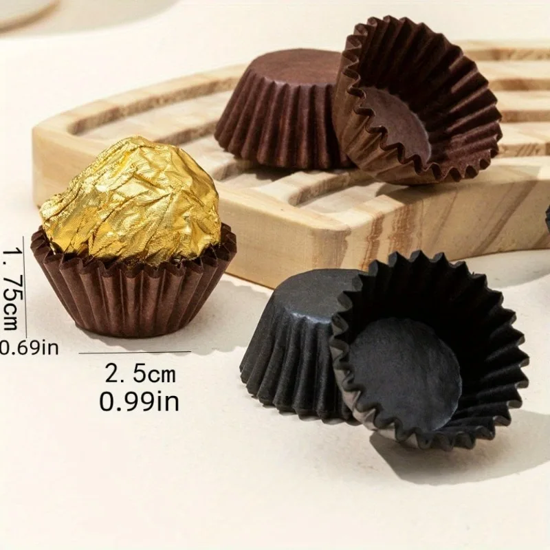 Disposable Mini Cupcake Molds and Greaseproof Paper Liners High-Temperature Resistant Baking Cups for Muffins Desserts Cakes