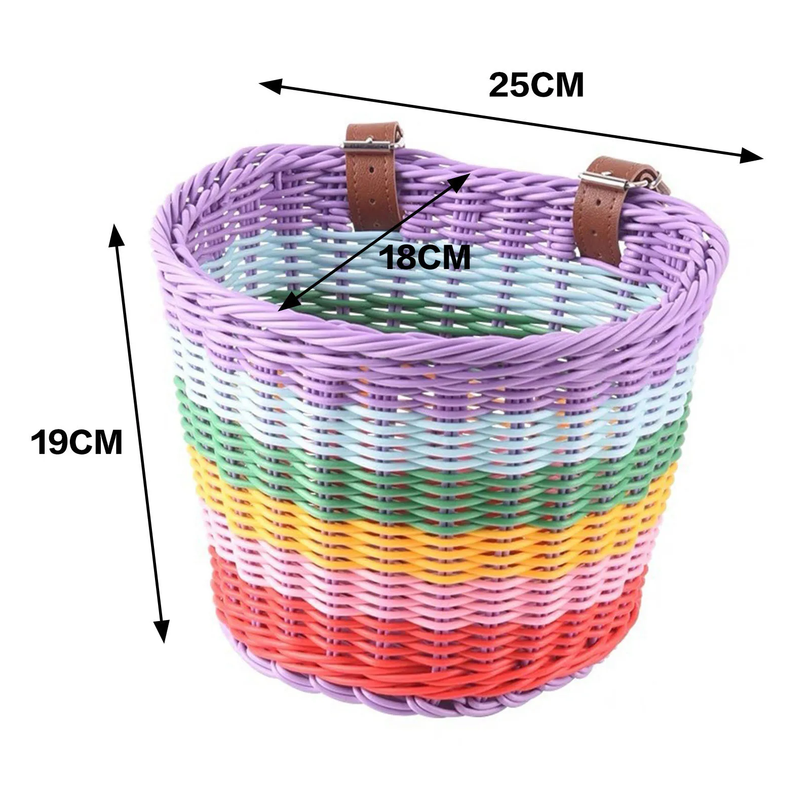 Kid Front Handlebar Bike Basket Vintage Rainbow Color Front Bicycle Basket Suitable For Most Type of Bikes