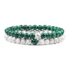 Ensemble de bracelets pour couple, charme en pierre naturelle œil de tigre et lave noire, bracelet extensible tendance, bracelet perlé de yoga, bijoux d'amitié, cadeau