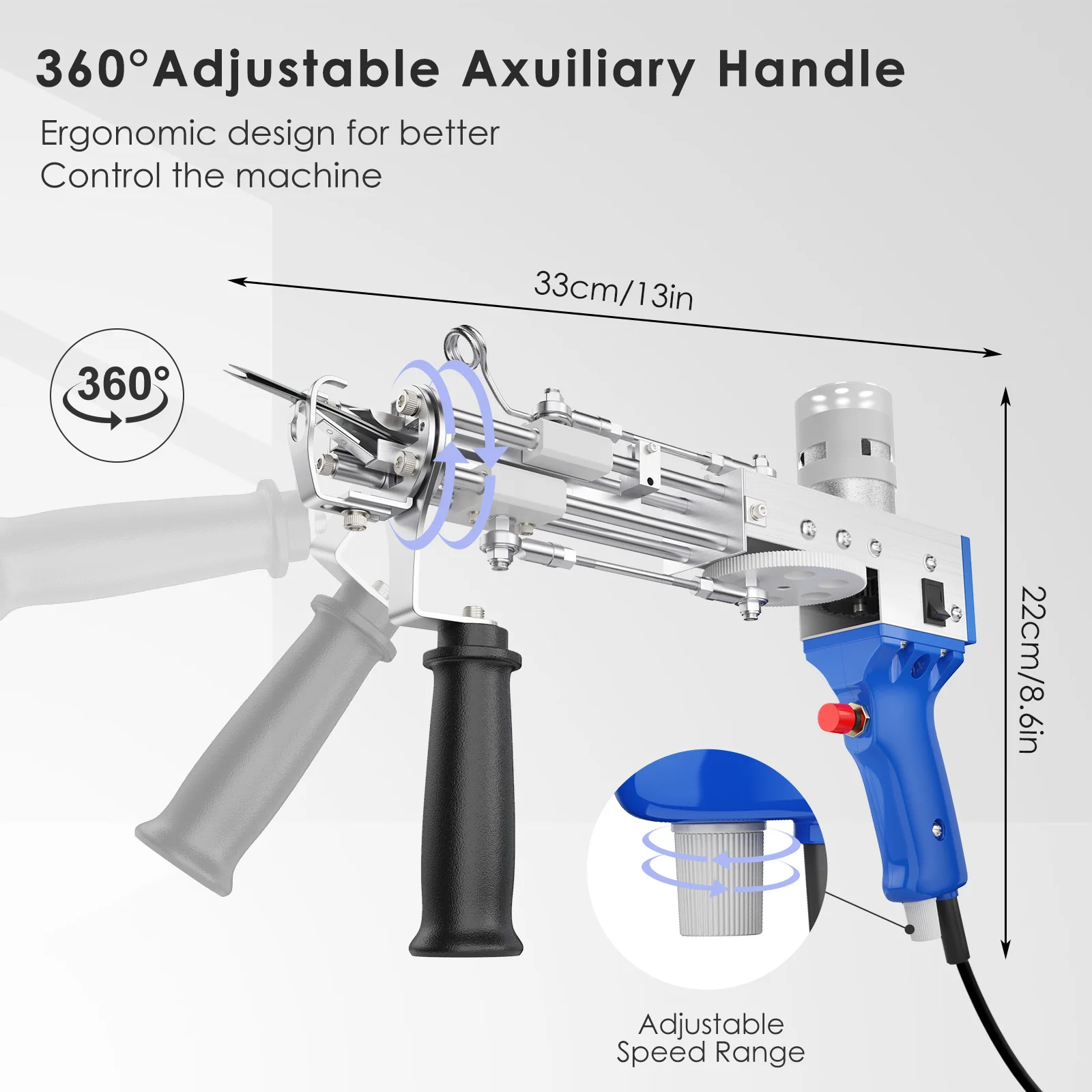 Kit Pistolet à Tufter Brolteja - Machine 2 En 1 Cut/Loop, Tondeuse, Fils Et Toile Inclus Pour Création De Tapis DIY