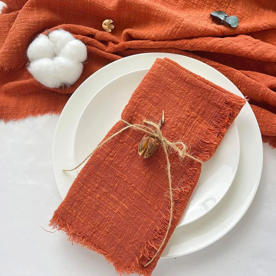 20PCS 30X30CM Cheesecloth Table Linen Cloth Napkins Gauze Cotton Handmade Dinner Serving Tableware Tea Towel for Kitchen Wedding