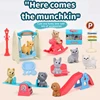 Cute Dog Pet Basket Family Toy Children Play House Games Toy Cute Mini Animal Scene Playing Toys Cat And Dog Doll Set Toys Gifts 5