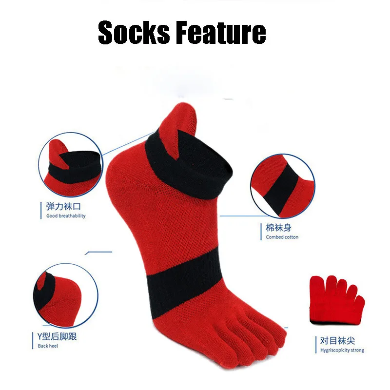 5 Pairs Large Mans Boys Cotton Ankle Socks with Toes 5 Finger Mesh Breathable Sport Running Toe Socks Men 46 47 sports socks cotton socks athletic socks ankle socks gym socks cotton ankle socks cotton blend socks