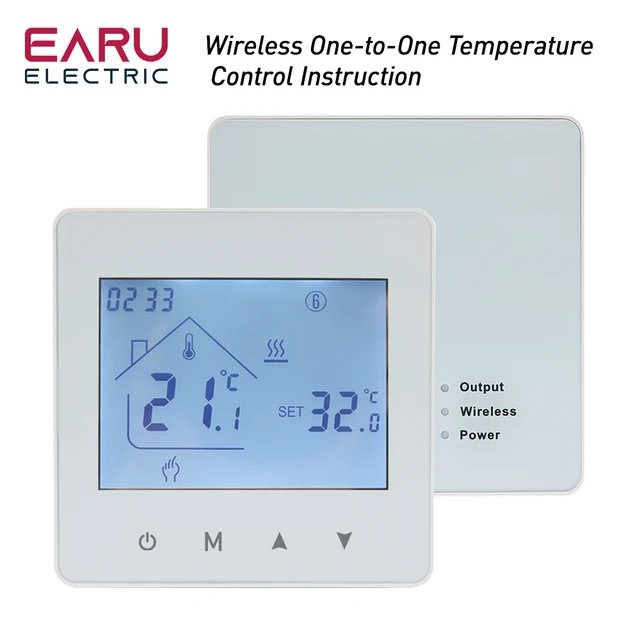 Wireless One to One Thermostat Touch Screen Programmable Temperature Controller for Room Heating with Gas Boiler and Actuator