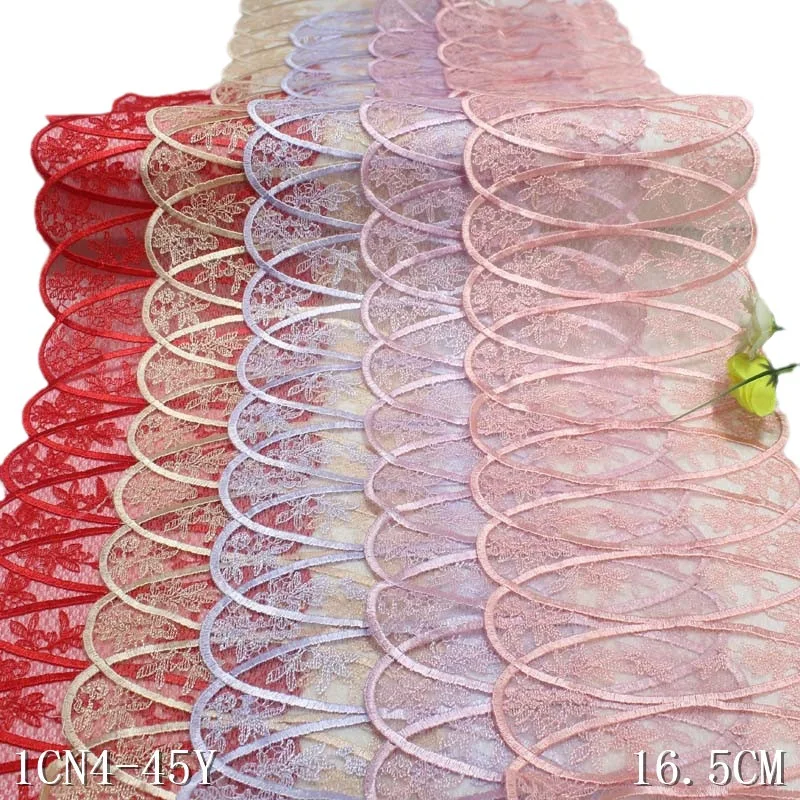 

40 Yards Bilateral Exquisite Vine Embroidered Lace Trim For Sewing Multicolor Mesh Accessories Bra Wedding Dress Lingerie Decor